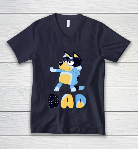 Bluey Dad for Daddy's on Father's Day Bandit Funny Gift V-Neck T-Shirt 2