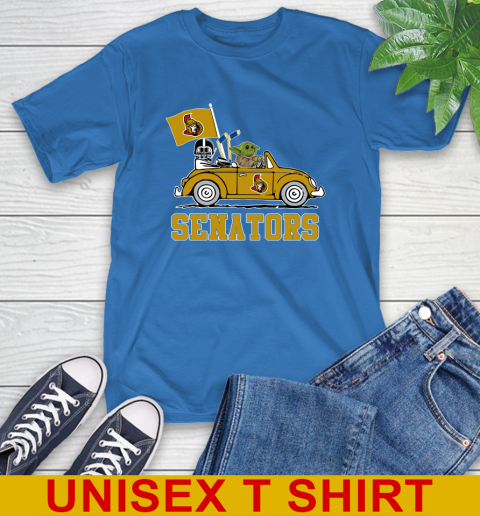 NHL Hockey Ottawa Senators Darth Vader Baby Yoda Driving Star Wars Shirt T-Shirt 9