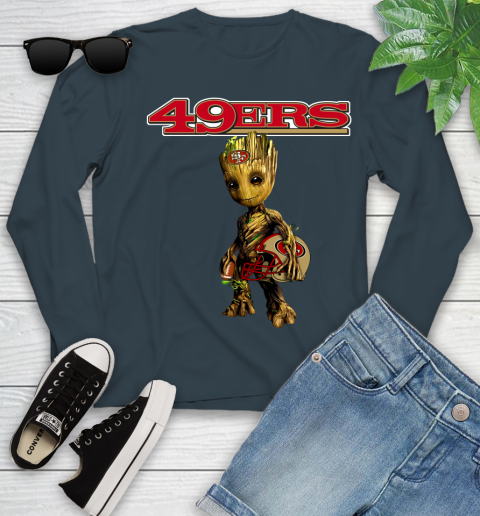 San Francisco 49ers NFL Football Groot Marvel Guardians Of The Galaxy Youth Long Sleeve 8