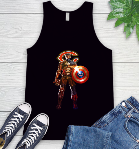 NFL Captain America Marvel Avengers Endgame Football Sports Chicago Bears Tank Top 2