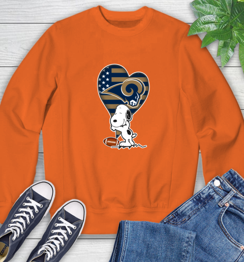 Los Angeles Rams NFL Football The Peanuts Movie Adorable Snoopy Sweatshirt 4