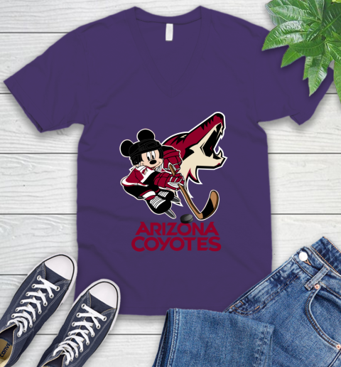NHL Arizona Coyotes Mickey Mouse Disney Hockey T Shirt V-Neck T-Shirt 10