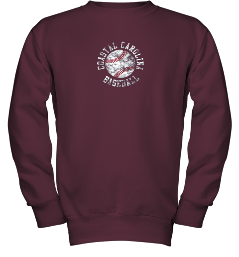 mstu vintage coastal carolina baseball shirt youth sweatshirt 47 front maroon