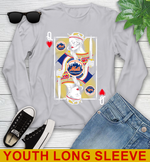 MLB Baseball New York Mets The Queen Of Hearts Card Shirt Youth Long Sleeve 5