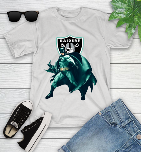 NFL Batman Football Sports Oakland Raiders Youth T-Shirt