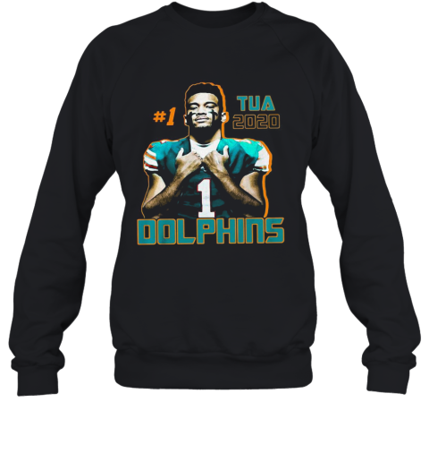 1 Tua Tagovailoa 2020 Miami Dolphins Football Sweatshirt