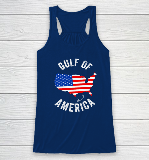 Gulf of USA America Funny Gulf of Mexico USA Flag Map July 4th Racerback Tank 4