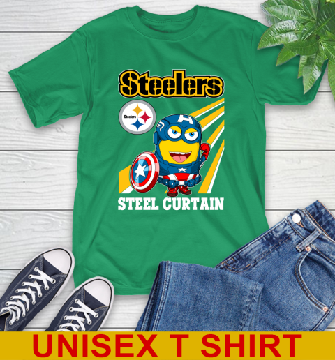 NFL Football Pittsburgh Steelers Captain America Marvel Avengers Minion Shirt T-Shirt 7
