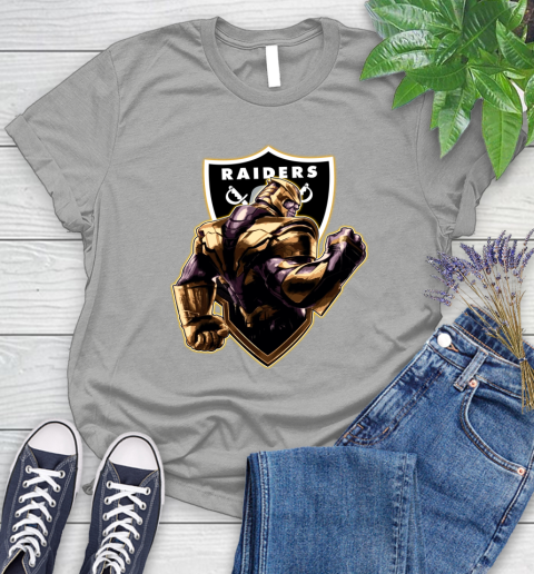 NFL Thanos Avengers Endgame Football Sports Oakland Raiders Women's T-Shirt 10