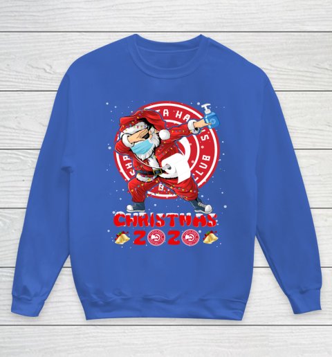 Atlanta Hawks Funny Santa Claus Dabbing Christmas 2020 NBA Youth Sweatshirt 6