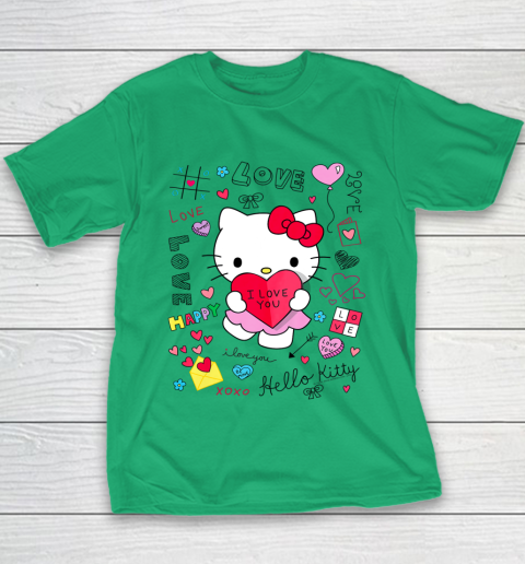 Hello Kitty Love Notes Valentine Tee Youth T Shirt Tee For Sports