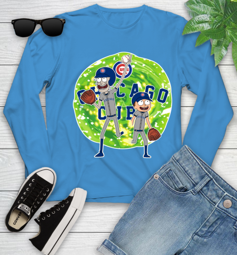 MLB Chicago Cubs Rick And Morty Baseball Sports Youth Long Sleeve 7