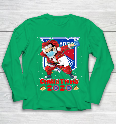 New York Rangers Funny Santa Claus Dabbing Christmas 2020 NHL Youth Long Sleeve 4