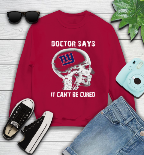 NFL New York Giants Football Skull It Can't Be Cured Shirt Sweatshirt 8