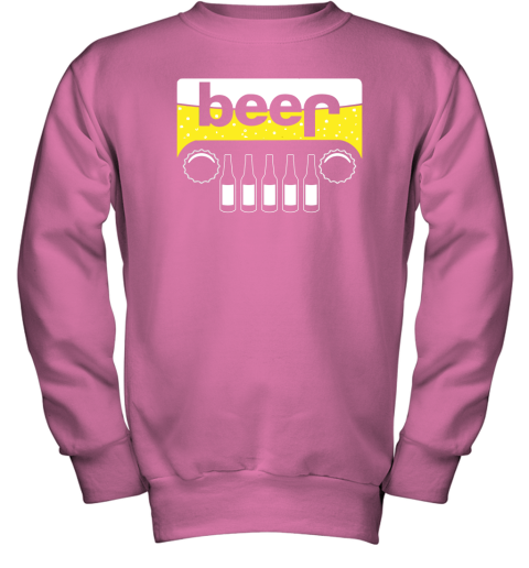 o10p beer and jeep shirts youth sweatshirt 47 front safety pink
