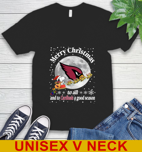 Arizona Cardinals Merry Christmas To All And To Cardinals A Good Season NFL Football Sports V-Neck T-Shirt