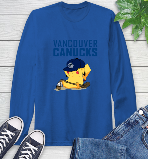NHL Pikachu Hockey Sports Vancouver Canucks Long Sleeve T-Shirt - Image 10