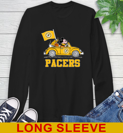 NBA Basketball Indiana Pacers Pluto Mickey Driving Disney Shirt Long Sleeve T-Shirt 2