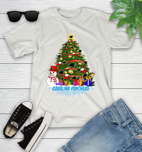 Carolina Panthers Merry Christmas NFL Football Sports Youth T-Shirt 12