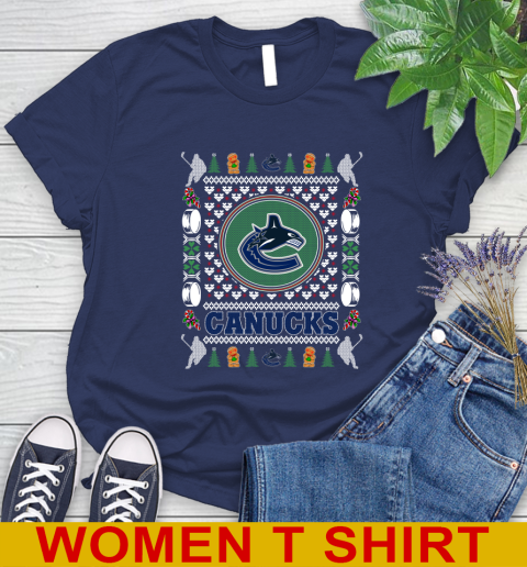 Vancouver Canucks Merry Christmas NHL Hockey Loyal Fan Women's T-Shirt 12