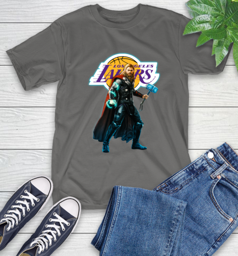 NBA Thor Avengers Endgame Basketball Los Angeles Lakers T-Shirt 9