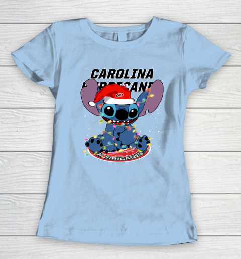 Carolina Hurricanes NHL Hockey noel stitch Christmas Women's T-Shirt 4