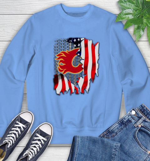 Calgary Flames NHL Hockey American Flag Sweatshirt 11