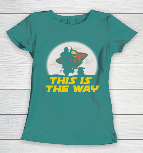 Minnesota Wild NHL Ice Hockey Star Wars Yoda And Mandalorian This Is The Way Women's T-Shirt 10