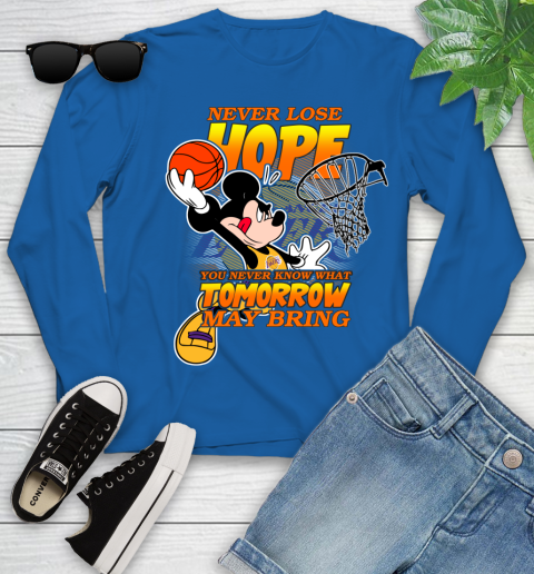 Los Angeles Lakers NBA Basketball Mickey Disney Never Lose Hope Youth Long Sleeve 10