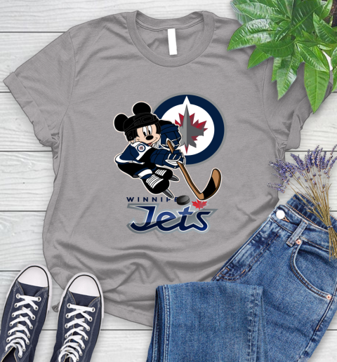 NHL Winnipeg Jets Mickey Mouse Disney Hockey T Shirt Women's T-Shirt 5