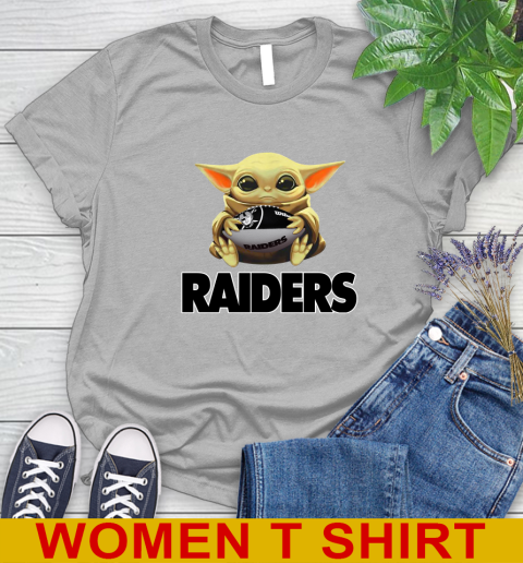 NFL Football Oakland Raiders Baby Yoda Star Wars Shirt Women's T-Shirt 5
