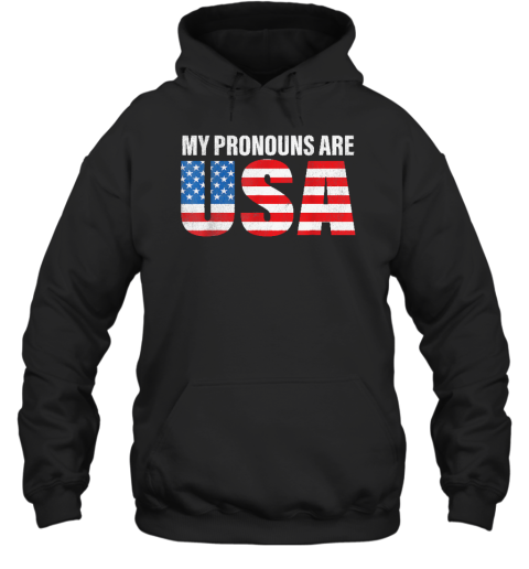 July 4th Funny My Pronouns Are USA 4th Of Jully US Flag Hoodie