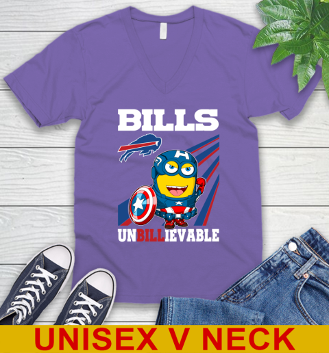 NFL Football Buffalo Bills Captain America Marvel Avengers Minion Shirt V-Neck T-Shirt 8