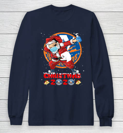 New York Islanders Funny Santa Claus Dabbing Christmas 2020 NHL Long Sleeve T-Shirt 2