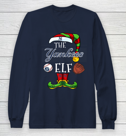 New York Yankees Christmas ELF Funny MLB Long Sleeve T-Shirt 2