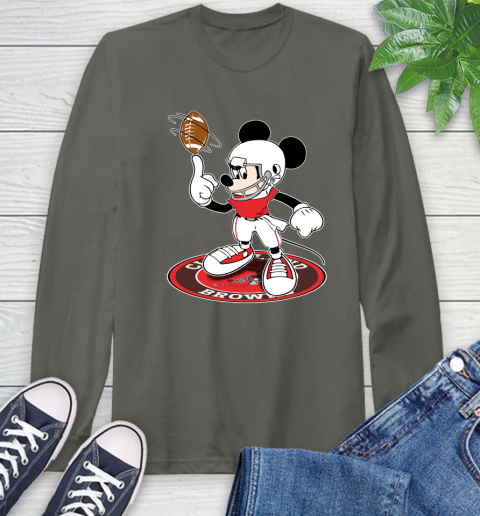 NFL Football Cleveland Browns Cheerful Mickey Disney Shirt Long Sleeve T-Shirt 9