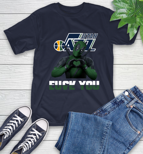 NBA Utah Jazz Deadpool Love You Fuck You Basketball Sports T-Shirt 3