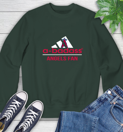 MLB A Badass Los Angeles Angels Fan Adidas Baseball Sports Sweatshirt 12
