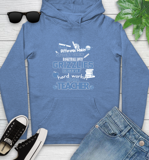 Memphis Grizzlies NBA I'm A Difference Making Student Caring Basketball Loving Kinda Teacher Youth Hoodie 13