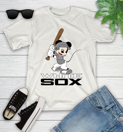 MLB Baseball Chicago White Sox Cheerful Mickey Mouse Shirt Youth T-Shirt 2