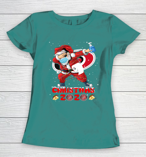 Carolina Hurricanes Funny Santa Claus Dabbing Christmas 2020 NHL Women's T-Shirt 10