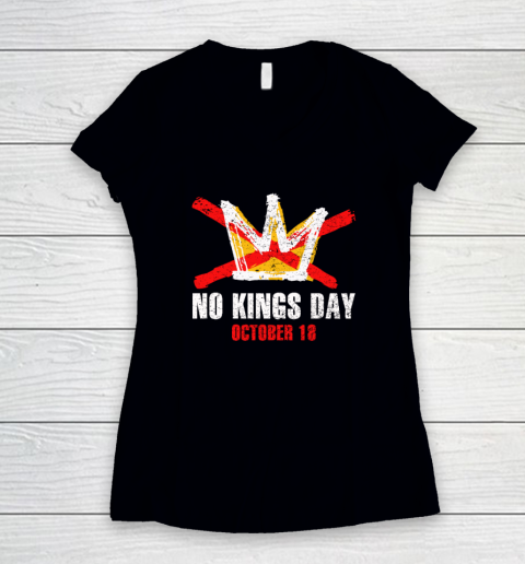 No Kings Day October 18 Women's V-Neck T-Shirt
