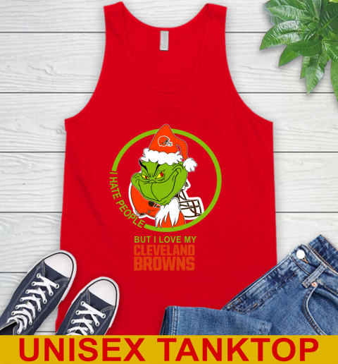 Cleveland Browns NFL Christmas Grinch I Hate People But I Love My Favorite Football Team Tank Top 6