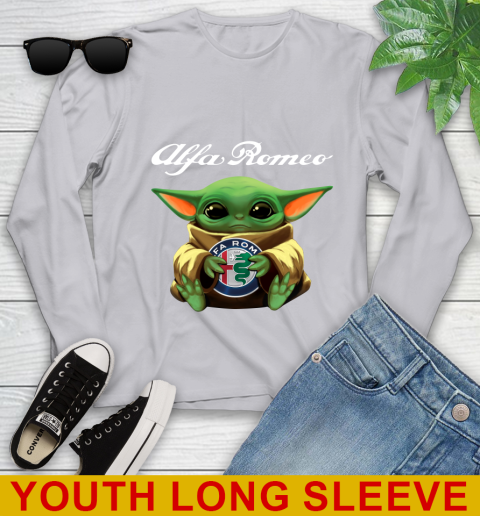 Star Wars Baby Yoda Hugs Alfa Romeo Car Shirt 121