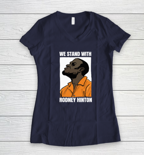 We Stand With Rodney Hinton Women's V-Neck T-Shirt 7