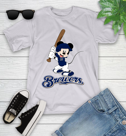 MLB Baseball Milwaukee Brewers Cheerful Mickey Mouse Shirt Youth T-Shirt 5 MLB Baseball Milwaukee Brewers Cheerful Mickey Mouse Shirt Youth T-Shirt - Image 5