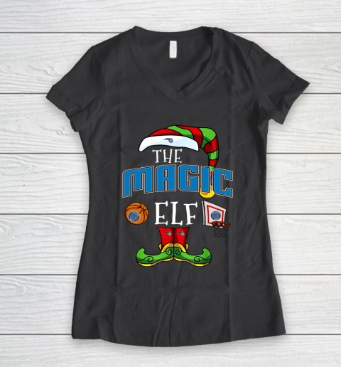 Orlando Magic Christmas ELF Funny NBA Women's V-Neck T-Shirt 6