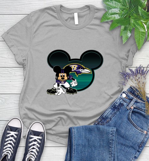 NFL Baltimore Ravens Mickey Mouse Disney Football T Shirt Women's T-Shirt 5