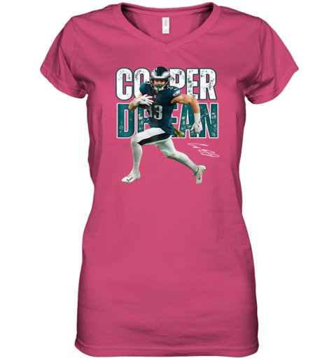 Cooper Dejean Philadelphia Eagles Women's V-Neck T-Shirt l483 cooper dejean philadelphia eagles women v neck t shirt 39 front heliconia