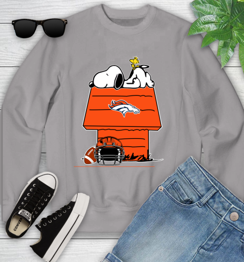 Denver Broncos NFL Football Snoopy Woodstock The Peanuts Movie Youth Sweatshirt 4